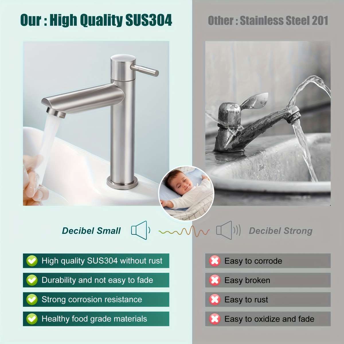 Faucet Chromium Quantity 2Pcs