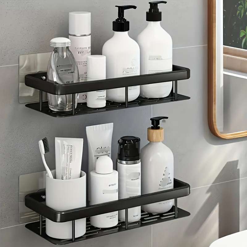 Bathroom Storage Rack Size 2 Wall Hooks  Shelf