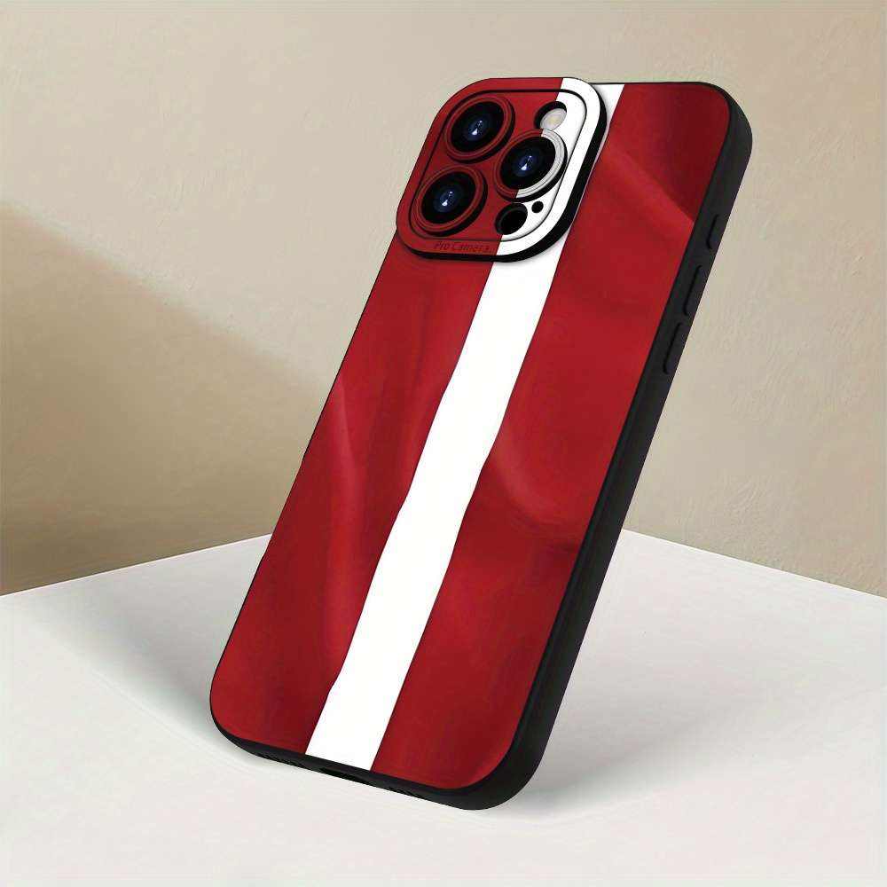 1Pc Black For iPhone 16e Austrian Flag Pattern Phone Case