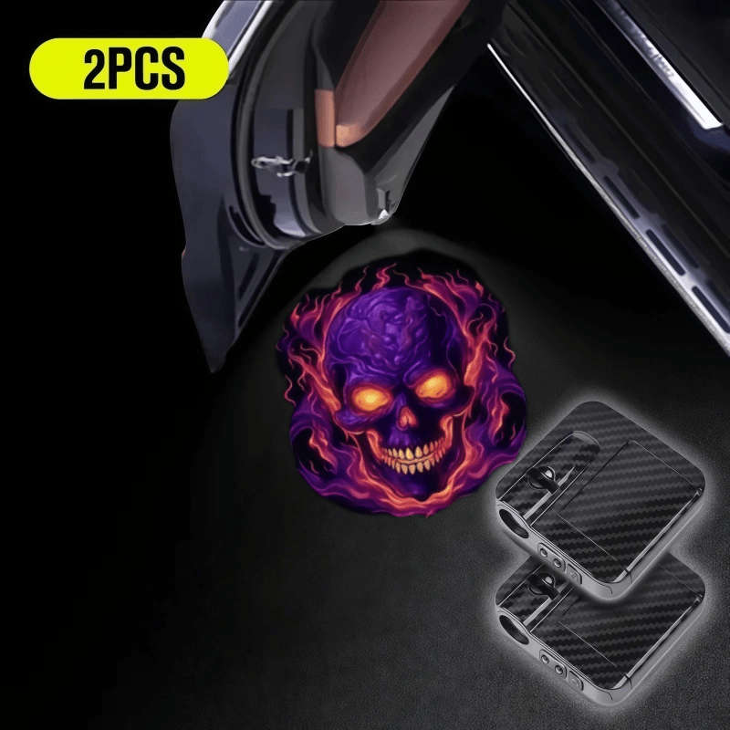 Car Lights Size Blue Skull Quantity 2Pcs
