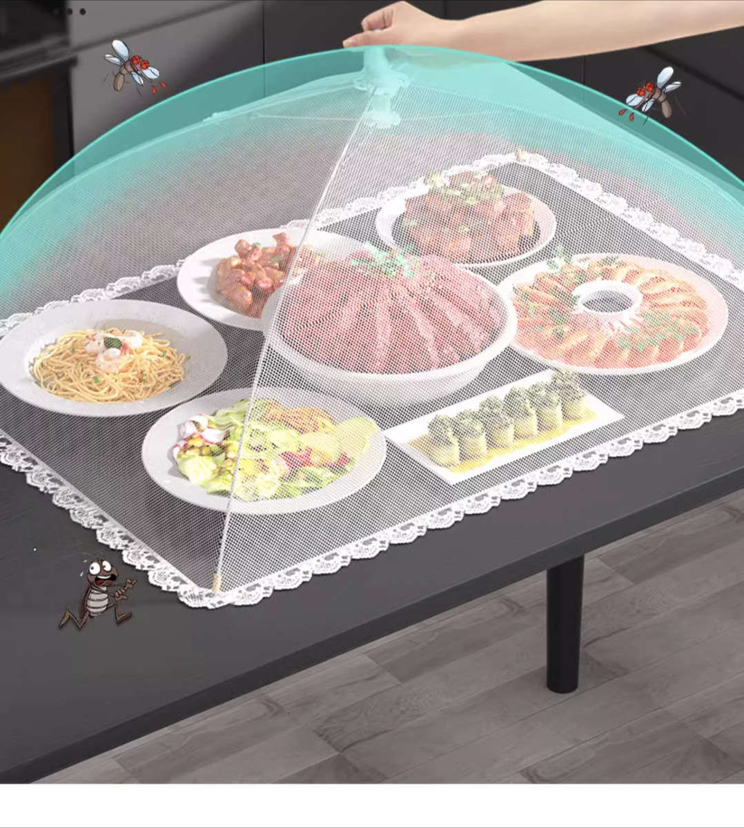 Food Cover Color White  60X40Cm  Rectangular Quantity 3Pcs