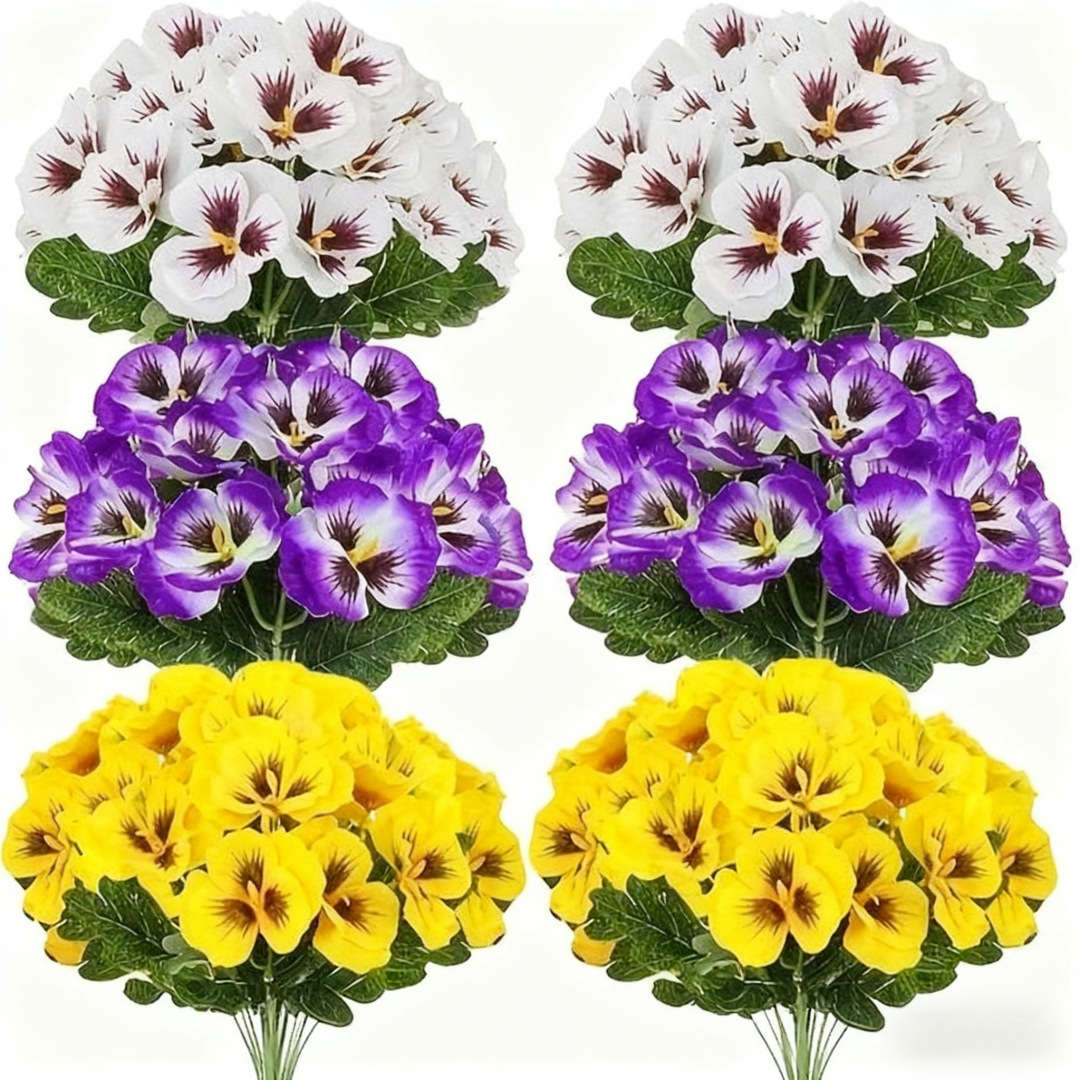 Simulated Flower Quantity Yellow  Purple  White 3 Pieces