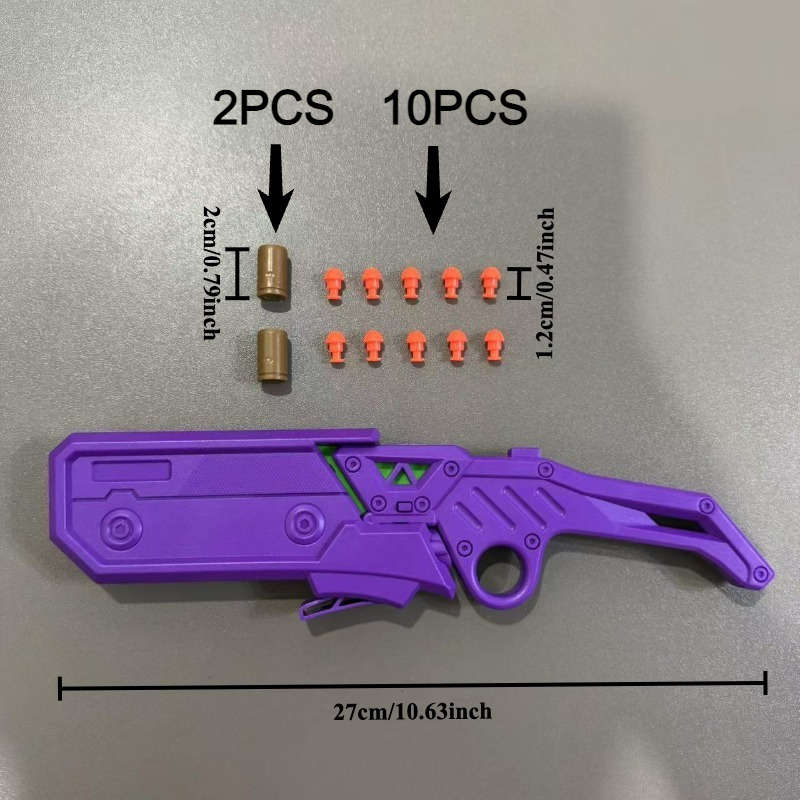 Toy Gun Color Black And Yellow 2 Shells  10 Bullets