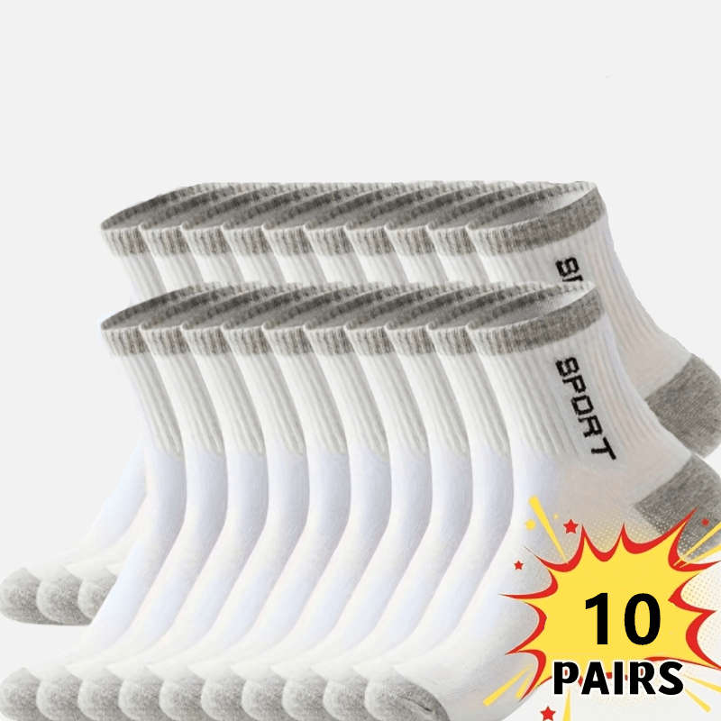 10 Pairs Black One Size High Elastic Socks