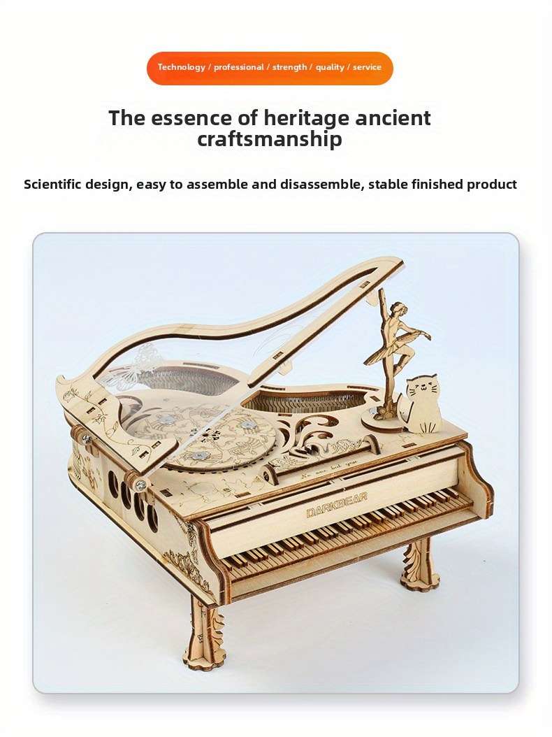 3D Puzzle Musical Instrument Model Color Piano Music Box