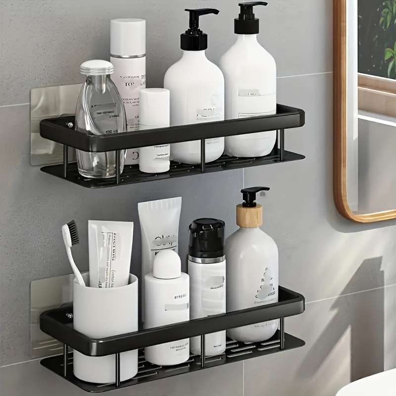 Bathroom Storage Rack Size 2 Wall Hooks  Shelf