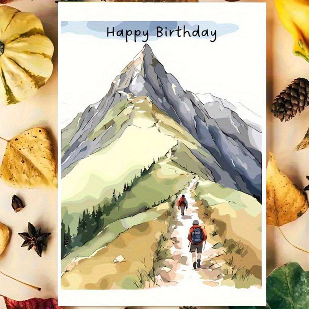 Greeting Cards Color Yellow Envelope Items 2 People Hiking