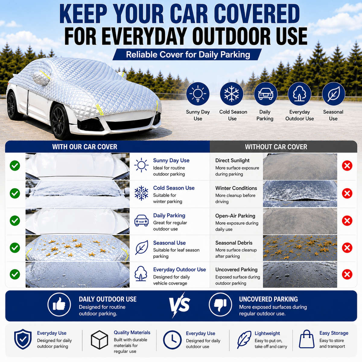 Car Cover Model Sedan Half Enclosed Car Cover