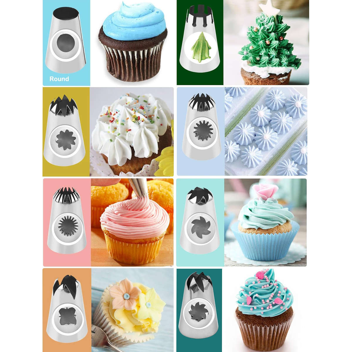 Piping Nozzle Color 9Pcs Large Decorating Nozzle