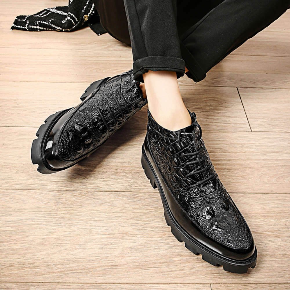 Mens Leather Shoes Color Black Sizeuk 5.5