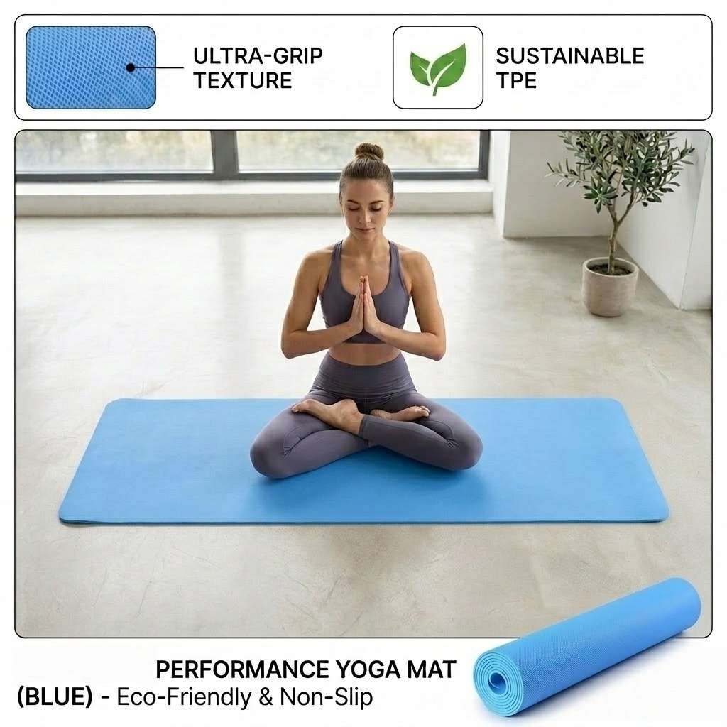 Yoga Mat Black Thickness 0.3Cm