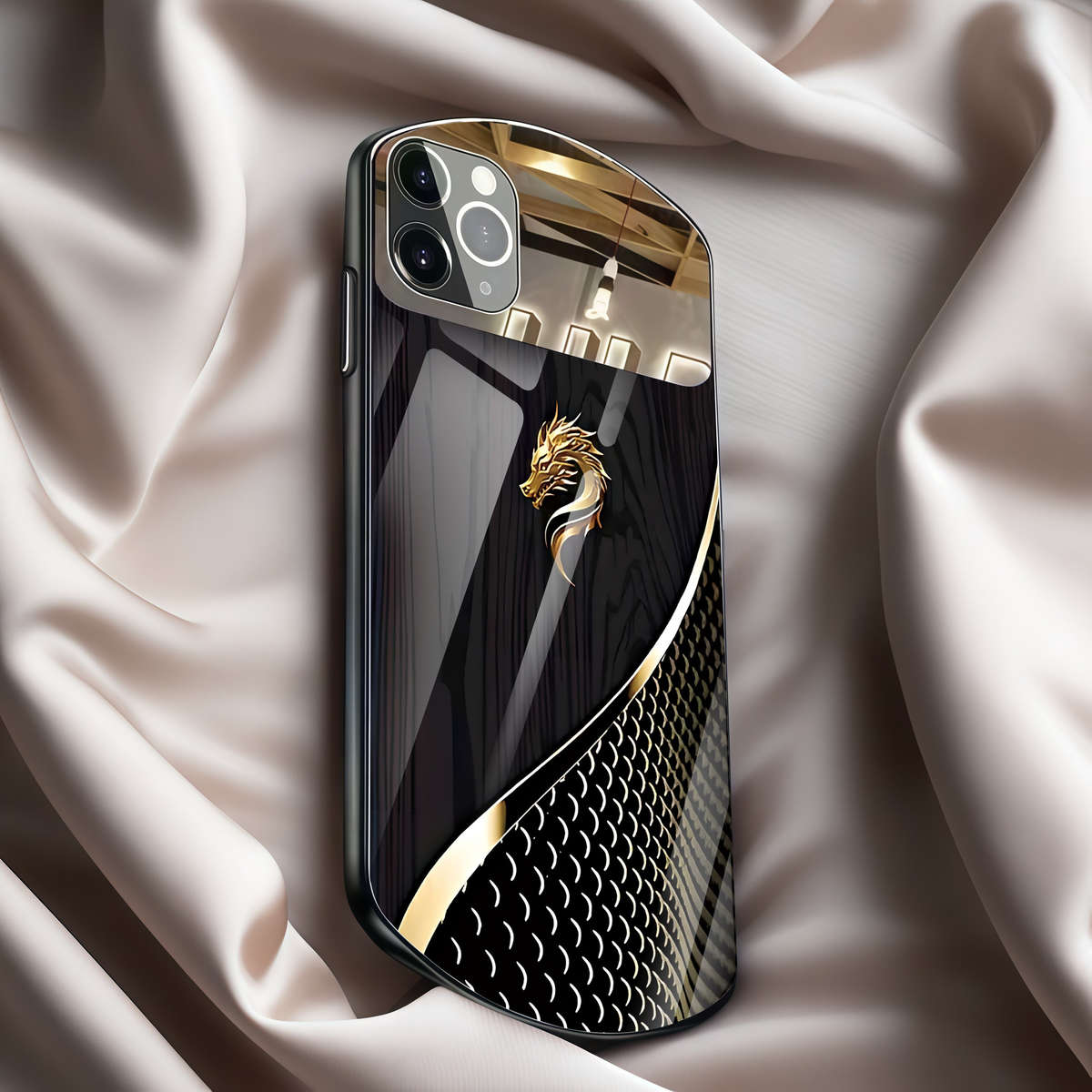 1Pc Black For iPhone 7 Plus 8 Plus Golden Dragon Phone Case