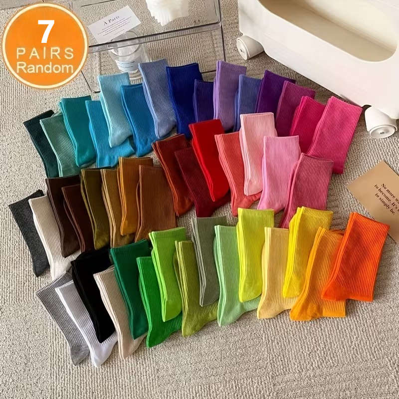 Women S Socks Color Assorted Varieties Quantity 7 Pairs