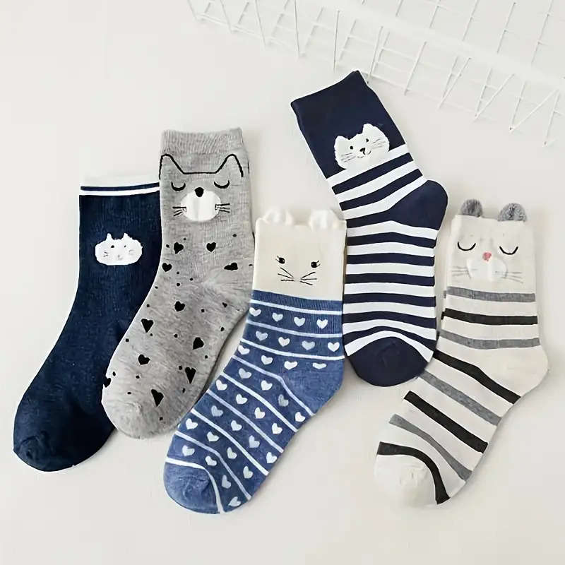 Women S Socks Color 5Pairs Mixed Colors Size Asian Onesize
