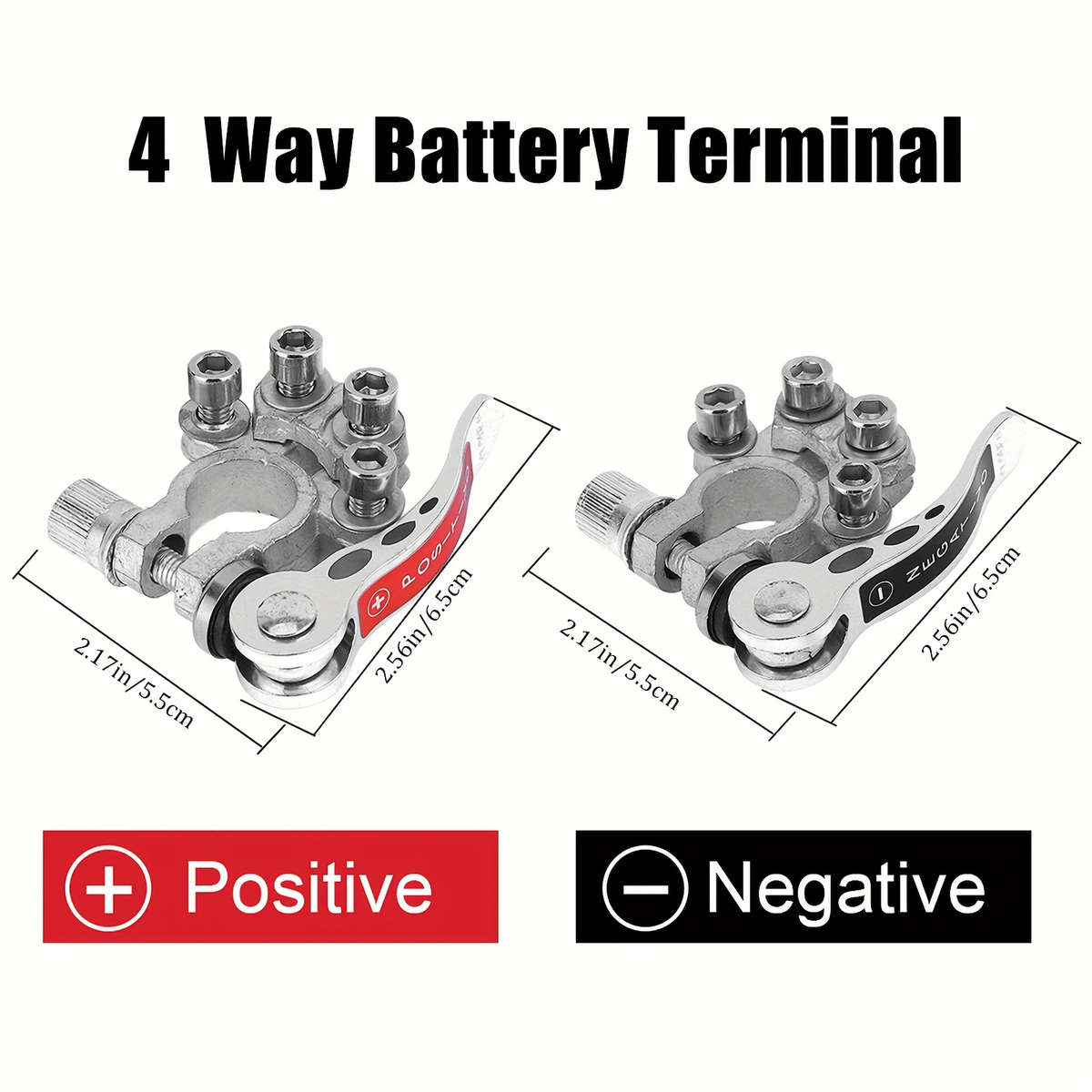 2 Battery Terminal Clip Connectors