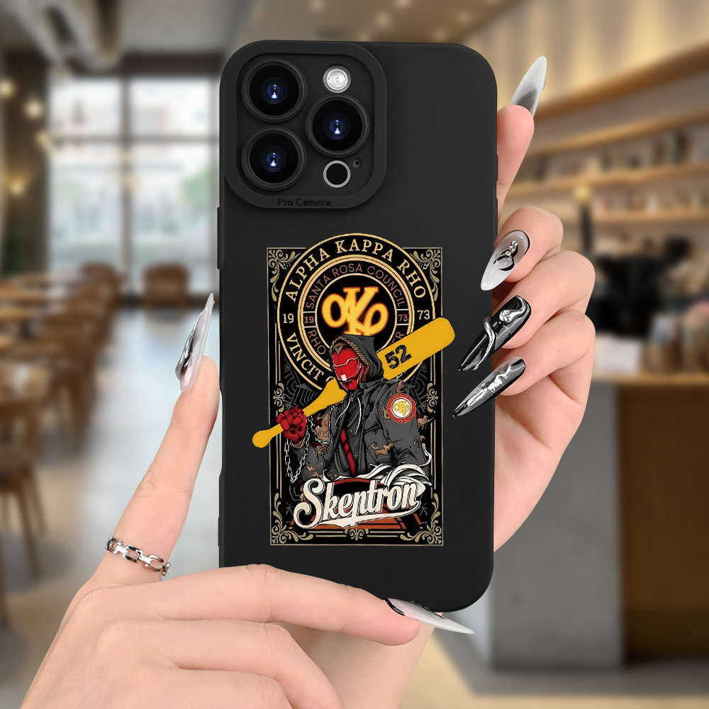 1Pc Black For iPhone 16 Plus Baseball Player Phone Case