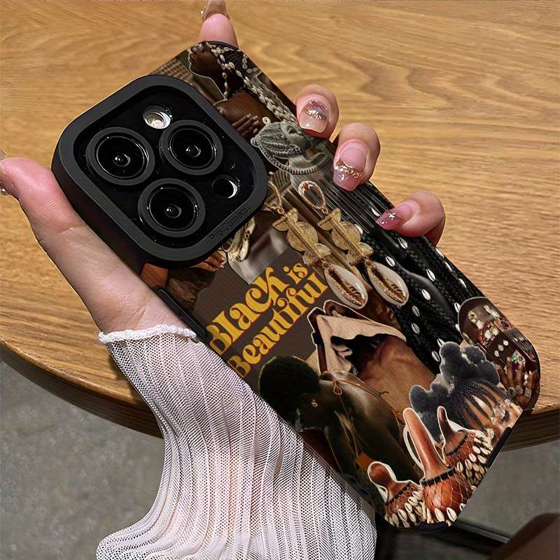 1Pc Mixed Color For iPhone 14 African Art and Jewelry Phone Case