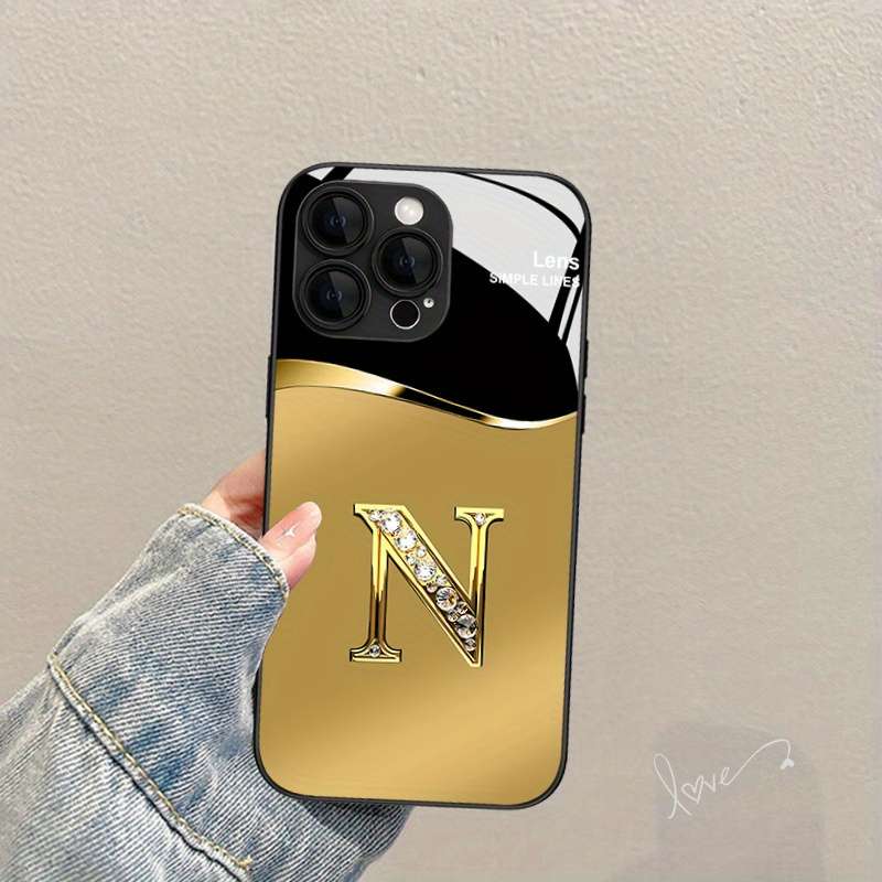 1Pc Mixed Color For iPhone 11 Pro Max Luxury Diamond Letter N Phone Case