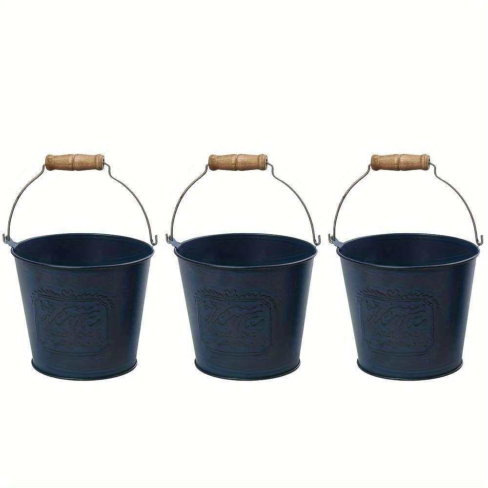Flowerpot Model Gray Handheld Bucket Quantity3Pcs