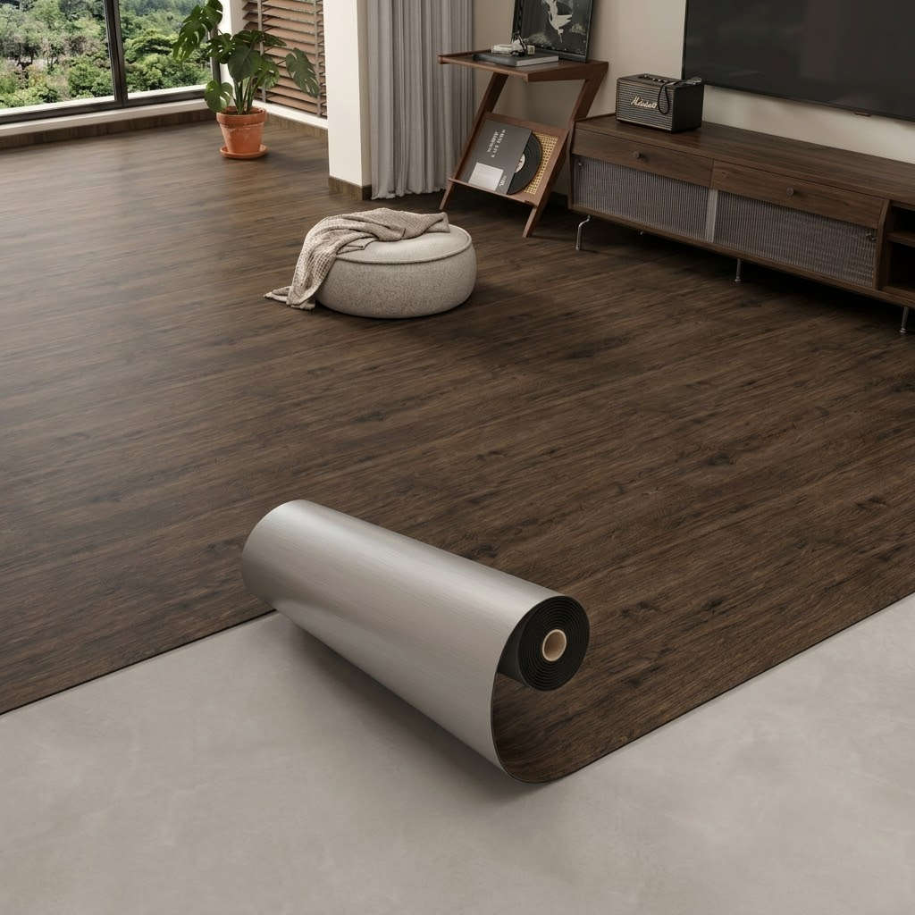 Self Adhesive Floor Stickers Whitewashed Ash