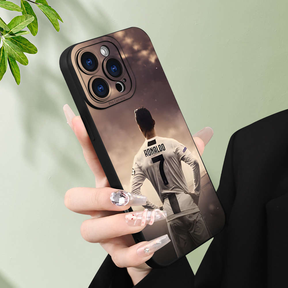1Pc Black For iPhone 14 Cristiano Ronaldo Phone Case