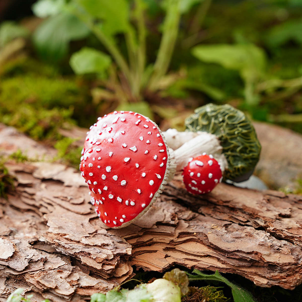 3D Simulation Of Three Small Mushrooms