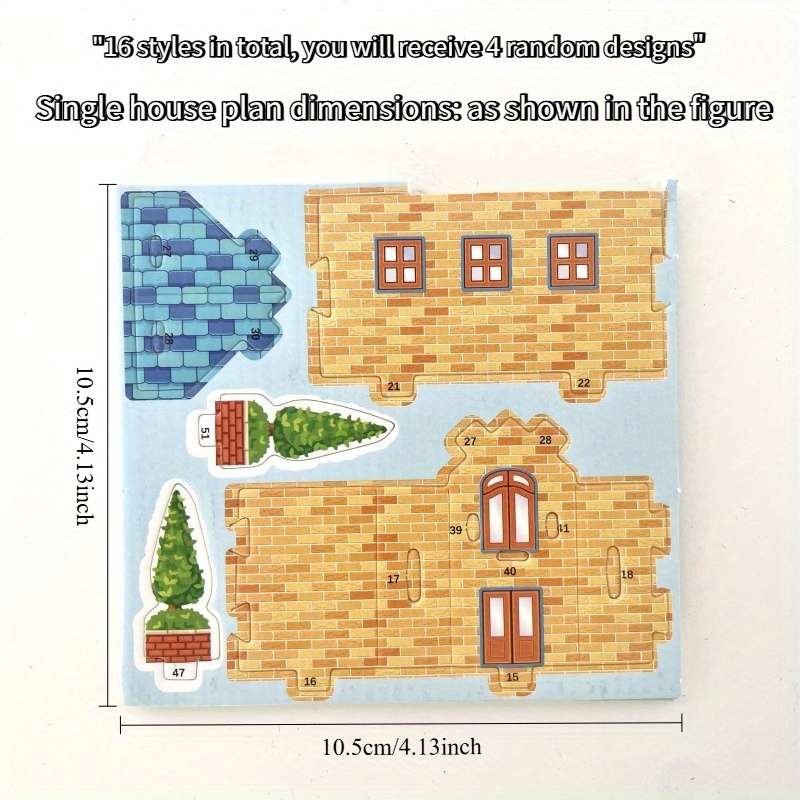 Building Toy Architectural Model Toy Set Model Random Quantity 4 Pcs