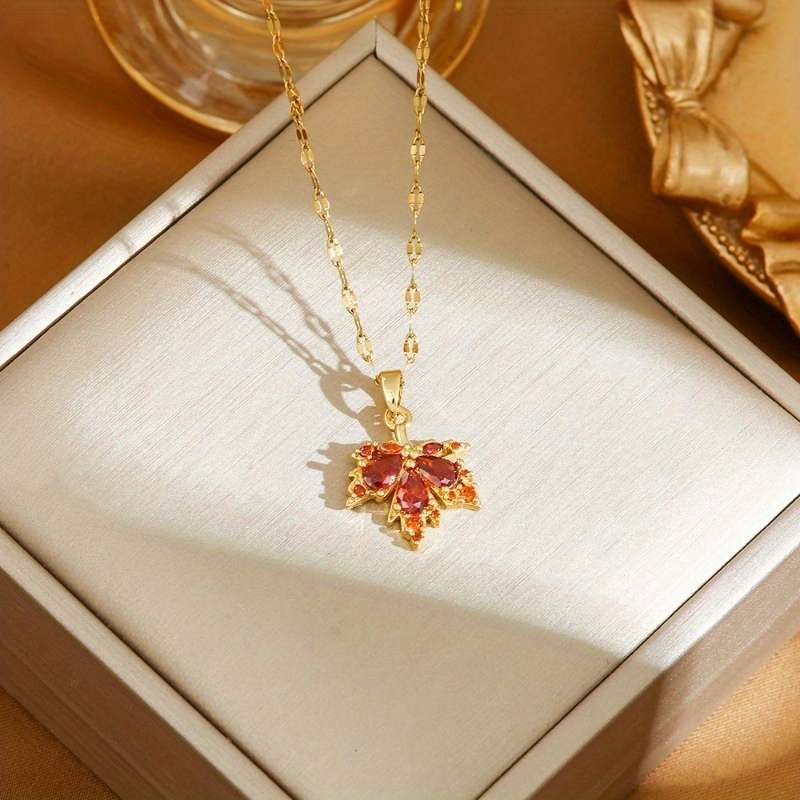 Womens Necklace Color Red