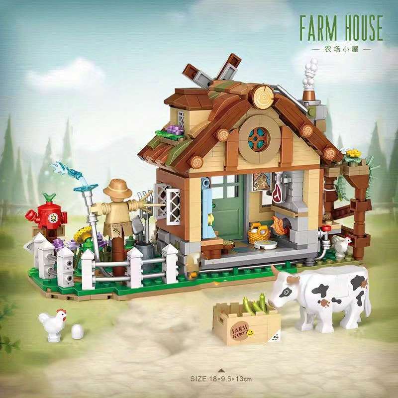 Building Toy Architectural Model Toy Set Style Farm House