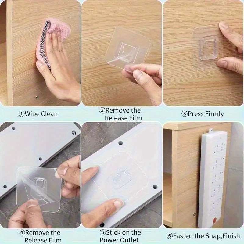 Strong Double Sided Adhesive Wall Hooks Transparent Suction Quantity 1 Set