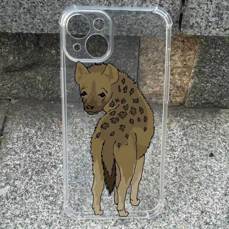 1Pc Transparent For iPhone 14 Pro Max African Wild Dog Pattern Phone Case