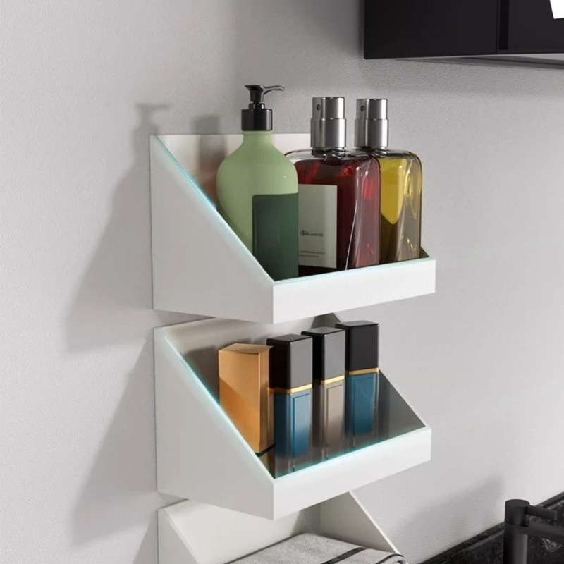 Bathroom Storage Rack Color White Model 1 Pack With Back Adhesive