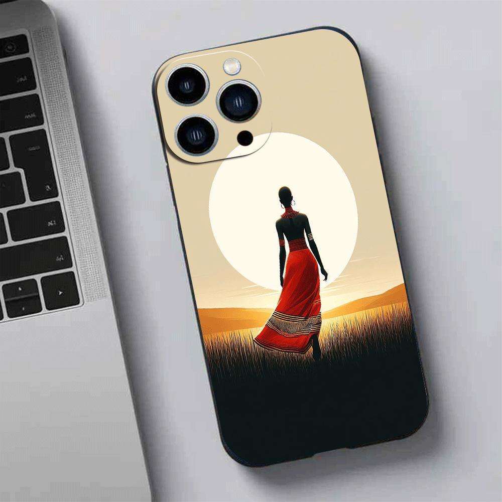 1Pc Black For iPhone 16 Plus African Americans Designed Phone Case