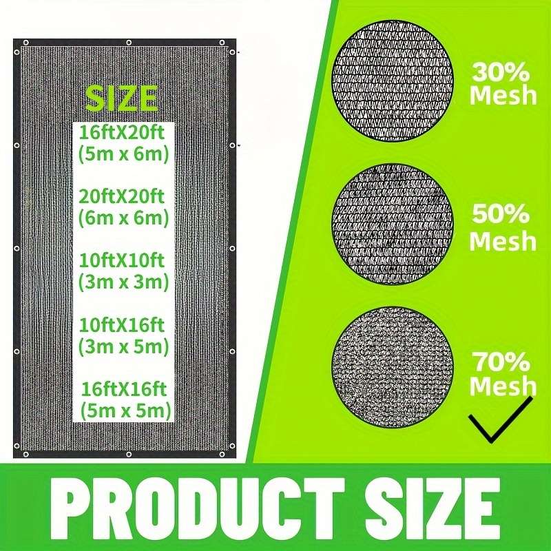 Shade Net Color Black Size16' X16'5.0X5.0Meter