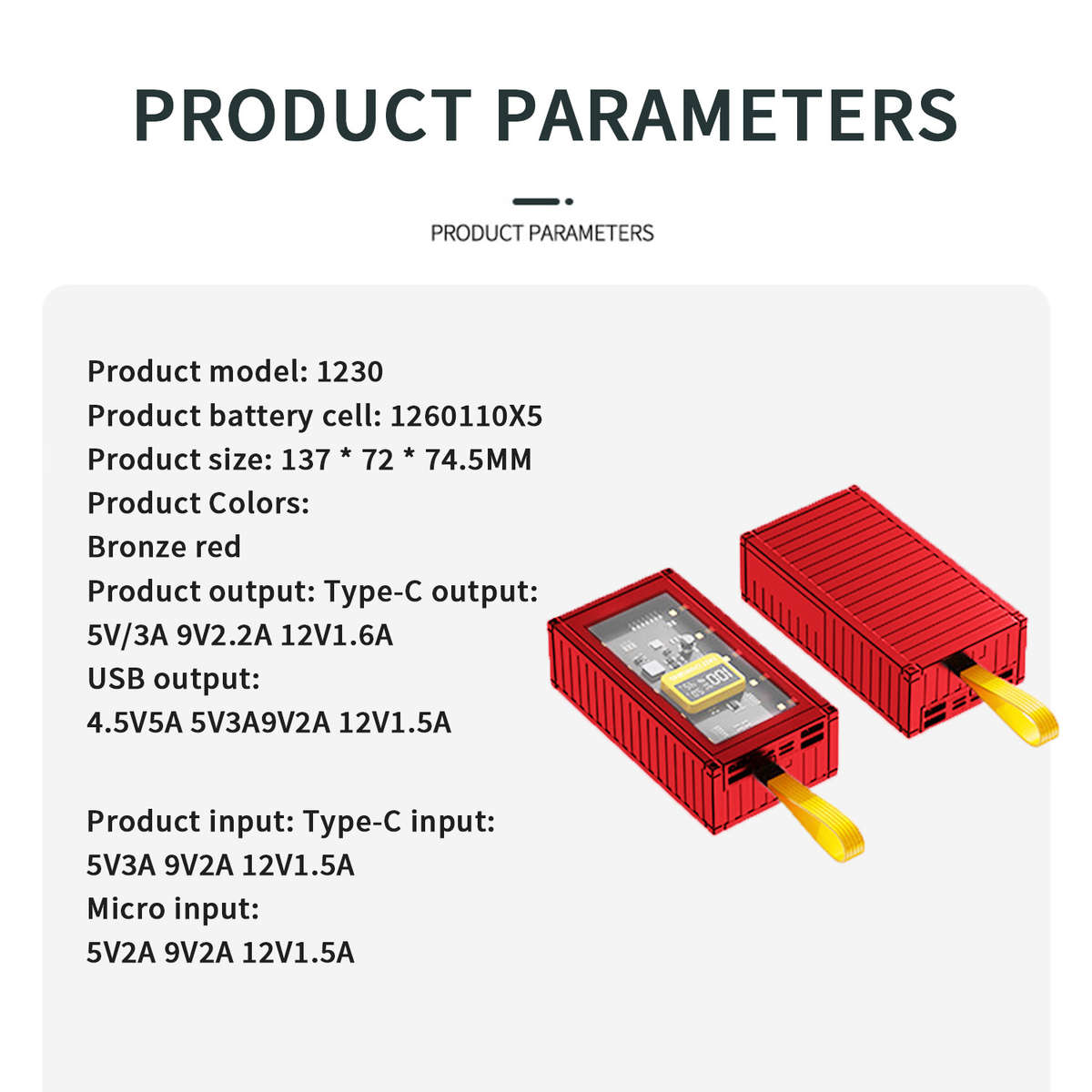 Power Bank Color Red