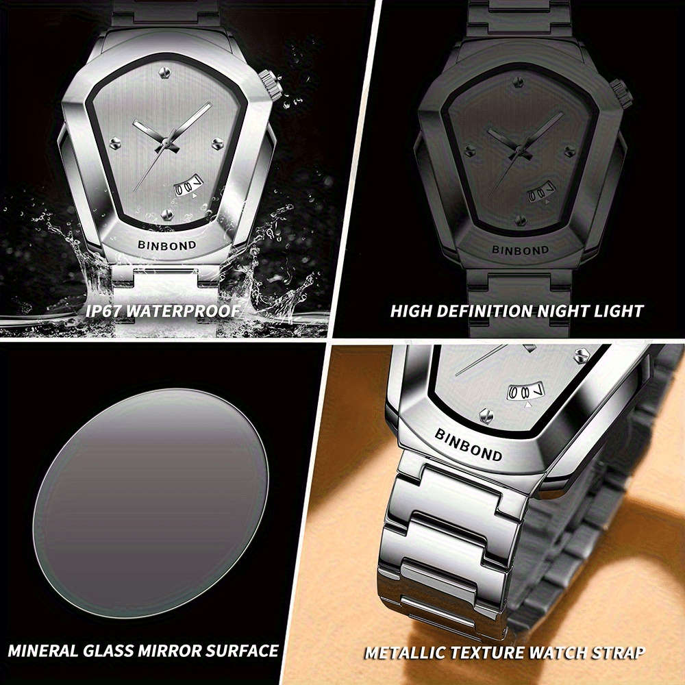 Luminous Quartz Watch Round Dial Calendar 1 Watch