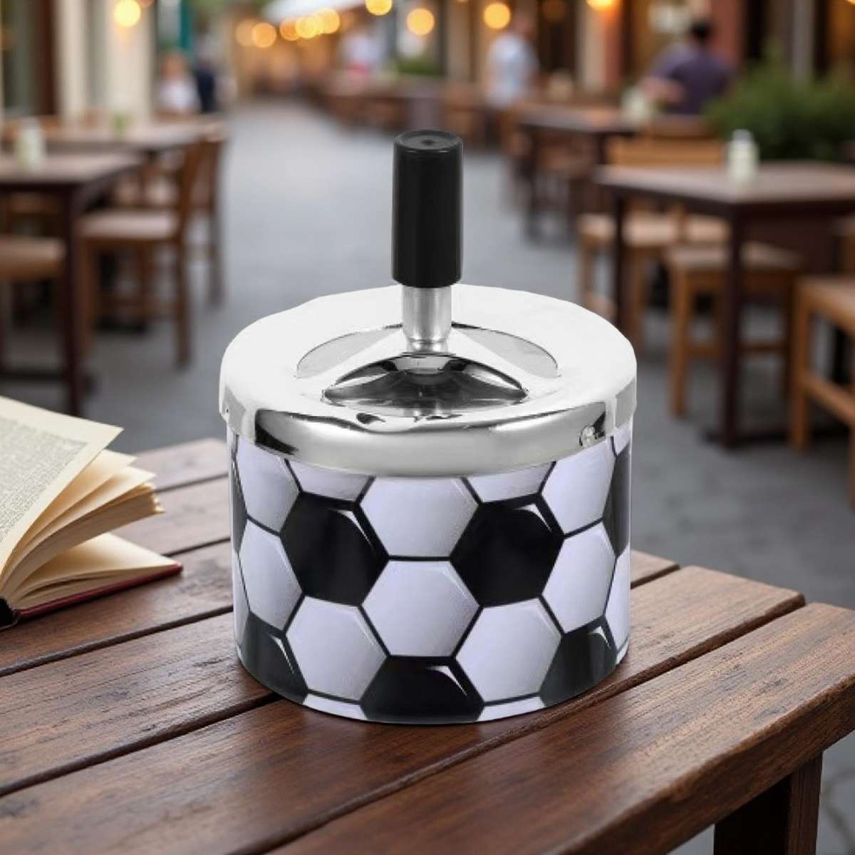 Heavy Duty Vintage Metal Ashtray With Windproof Rotating Lid Heavy Duty Beauty