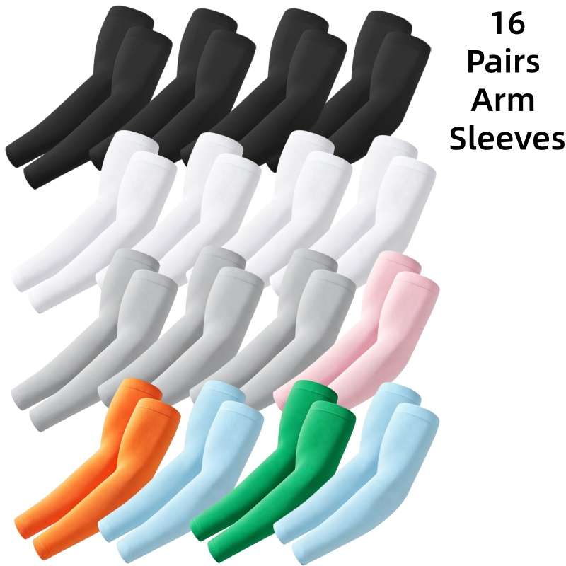 Sunscreen Sleeves Color 16 Pairs White Quantity 16 Pairs