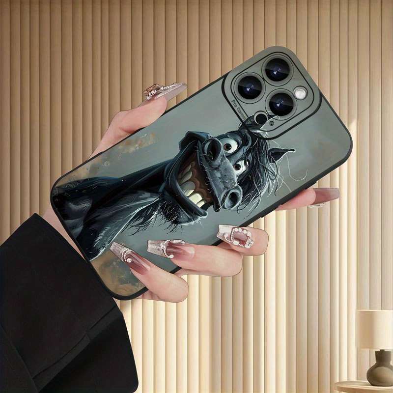 1Pc Black For iPhone 14 Plus Horse Pattern Phone Case