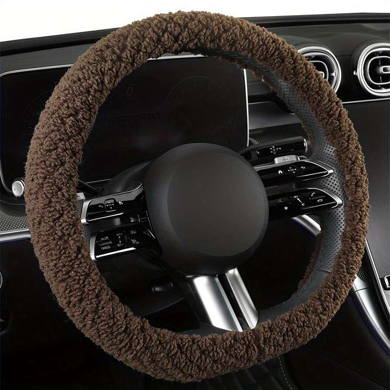 Car Steering Wheel Cover White Model D Shape