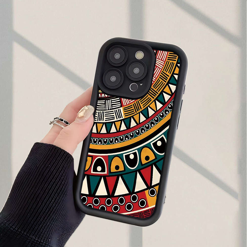 1Pc Black For iPhone 7 Plus 8 Plus African Tribal Style Phone Case