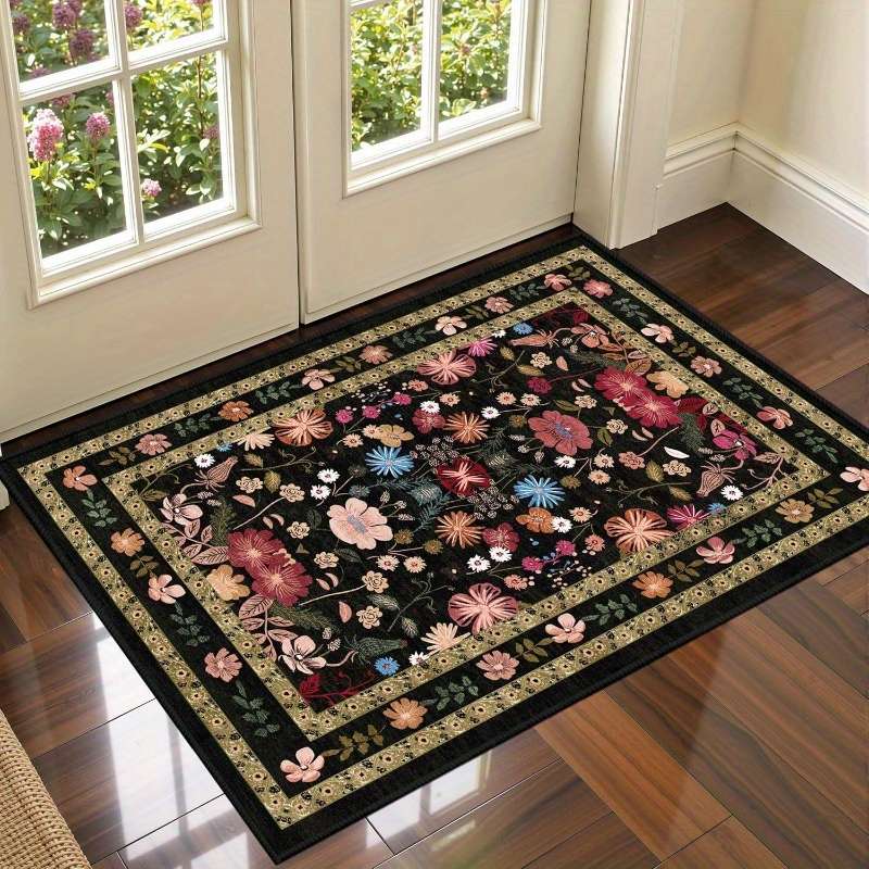 Floor Mats Color Black & Multi Size 40Cmx60Cm
