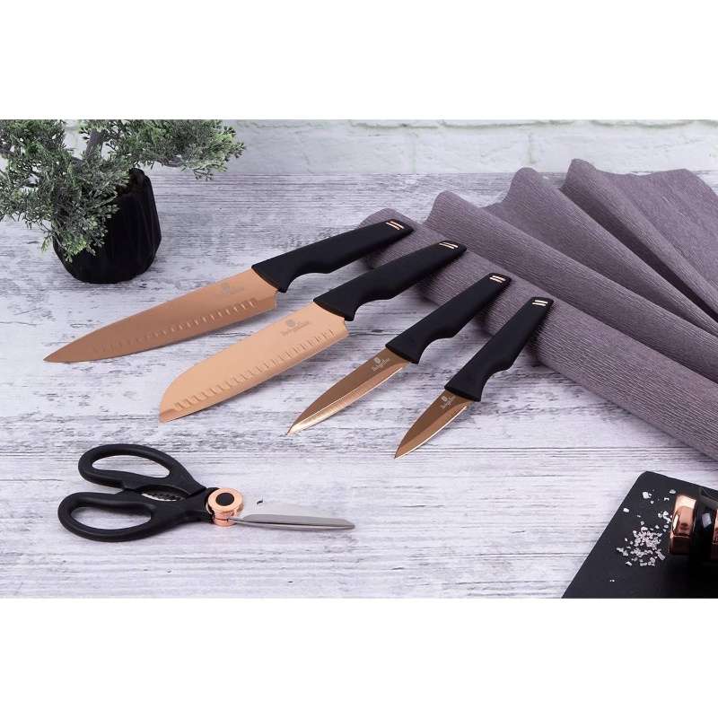 Kitchen Knives Color Rose Goldenblack