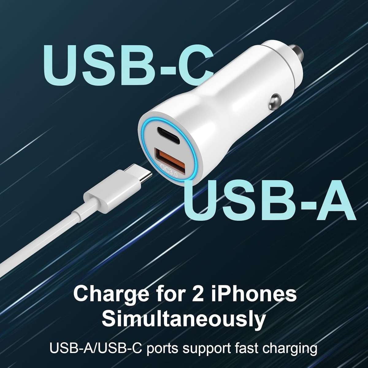 Charger Items 1 White Car Charger