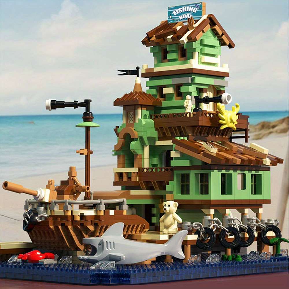 3D Building Model Puzzle Set Color Multicolored