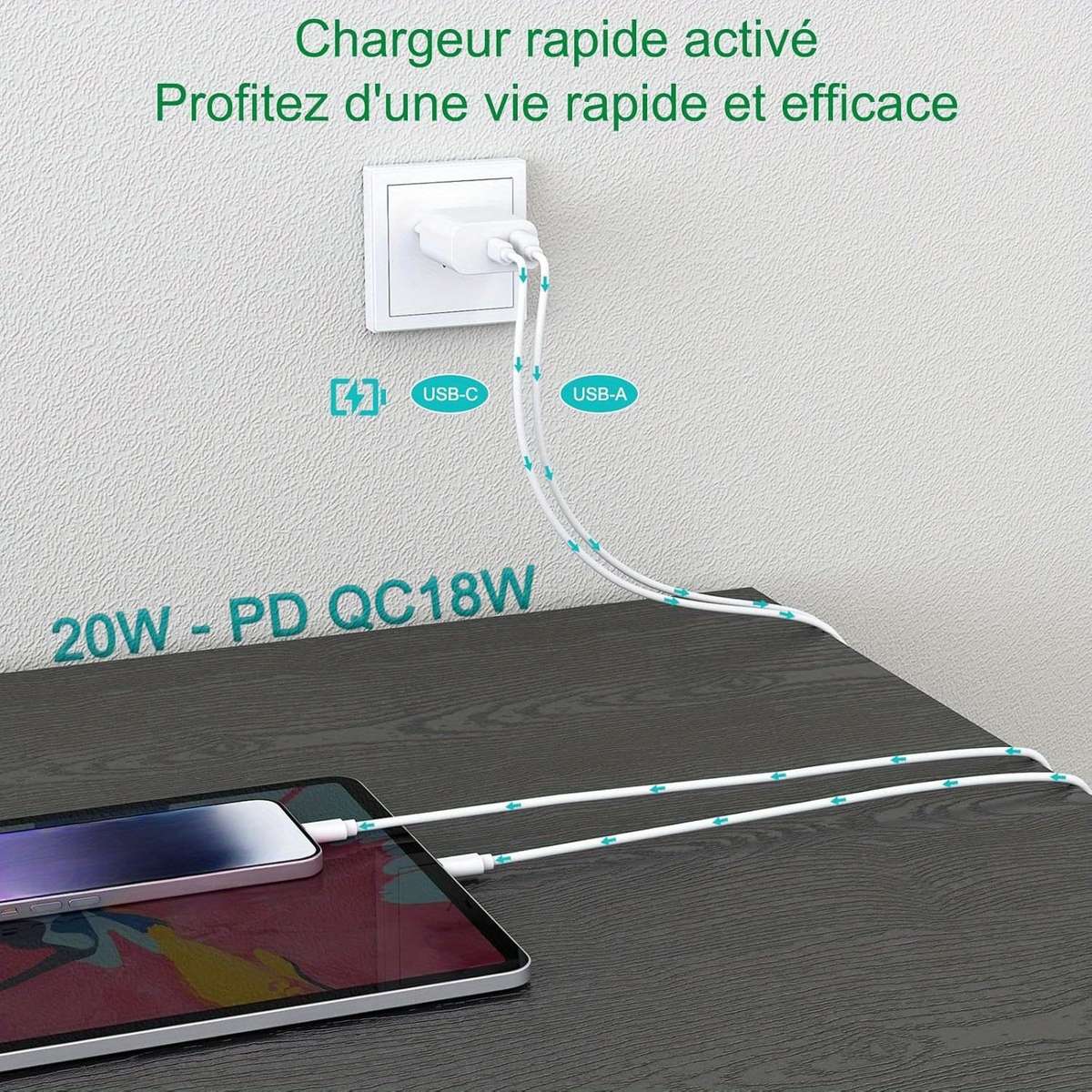 Charger Items 20W Whitea Add C Add 1M Cable
