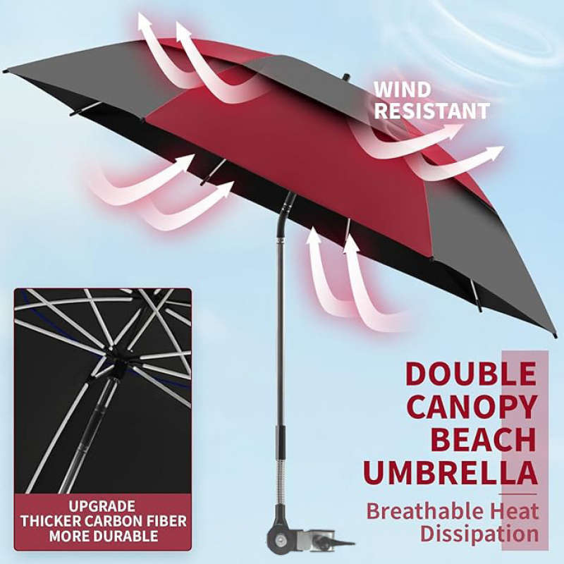Umbrella Color Blue And Black Color Block  Storage Bag