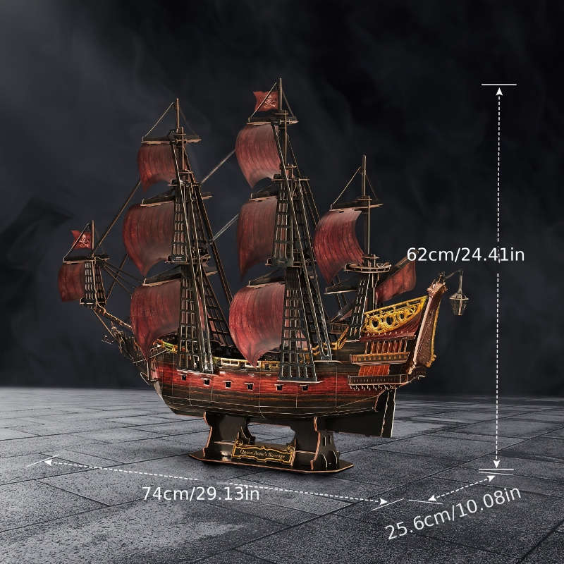 3D Jigsaw Puzzle Model Ship Items Laser Red Queen Anne Revenge
