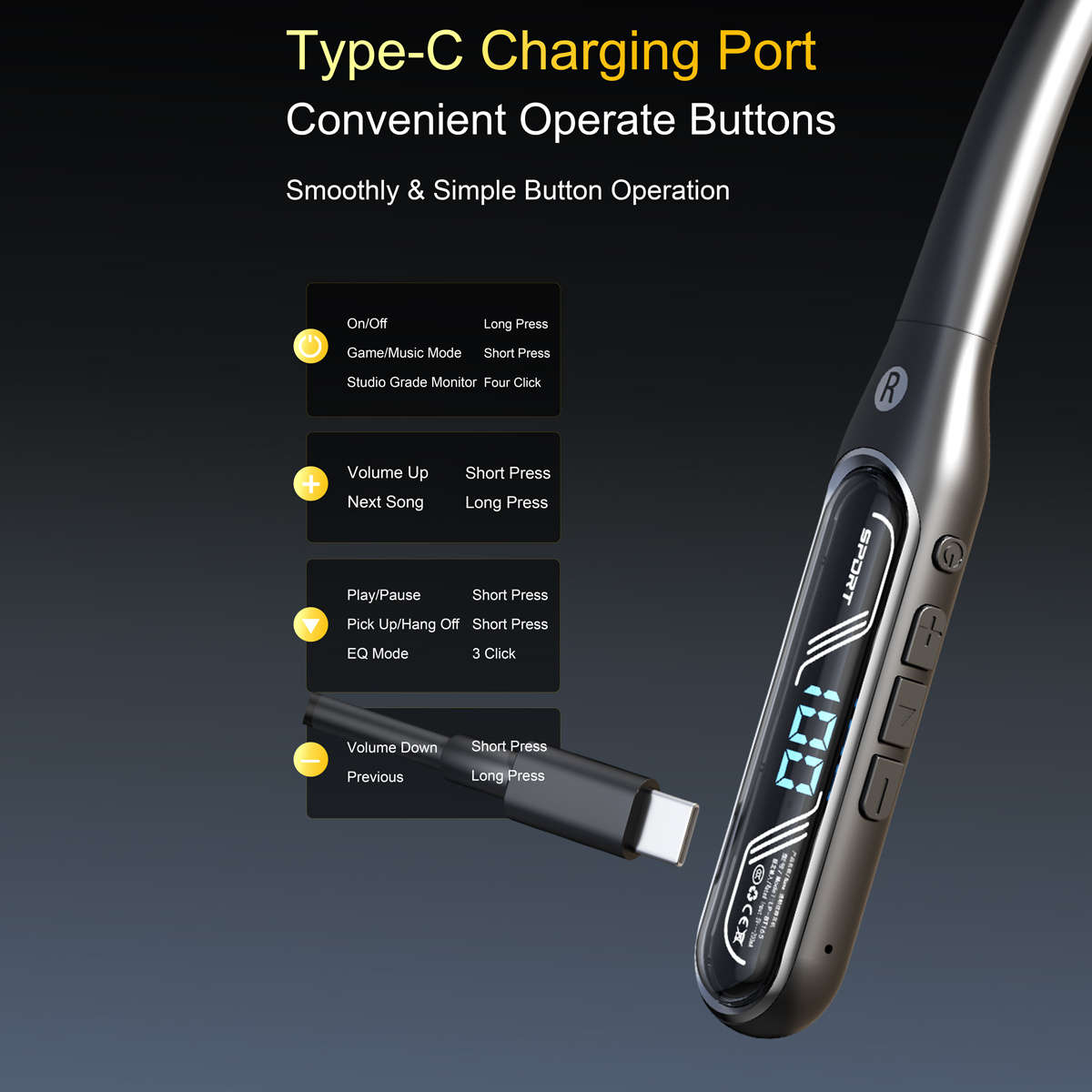 Rechargeable Wireless Earbuds Headphones Headset