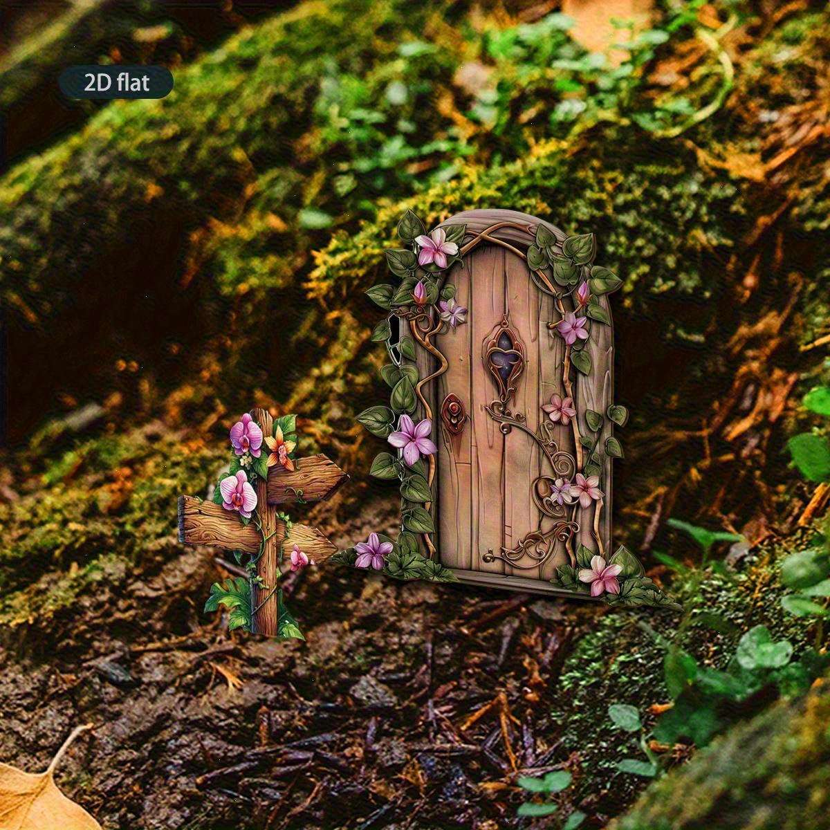 2Pcs Two Fairy Elf Doors Handcrafted Mini